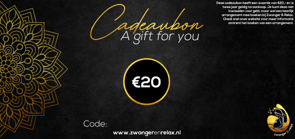 Cadeaubon digitaal €20,- Zwanger & Relax